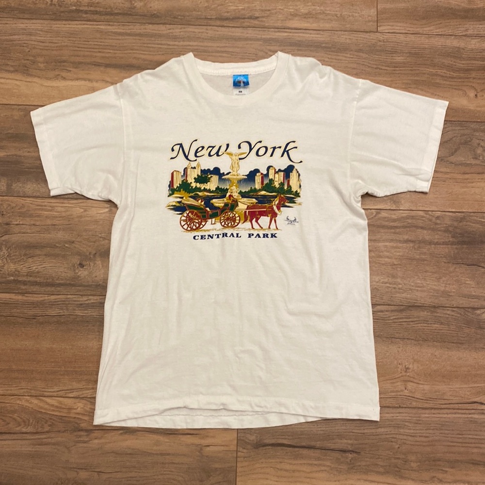 Vintage 90s New York City Central Park NYC Destination T Shirt Size L